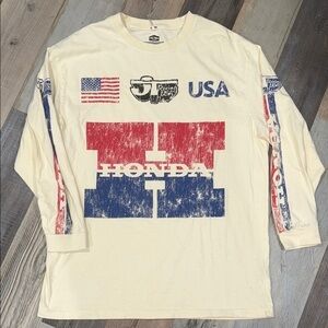 Honda USA Racing Long Sleeve Tee - Cream